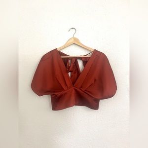 NEW Sky and She Plunge Neck Backless Top Size Small